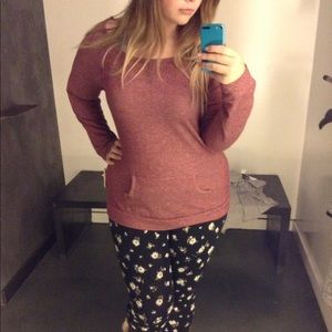 Deb Off-the-Shoulder Pullover with Front Pocket